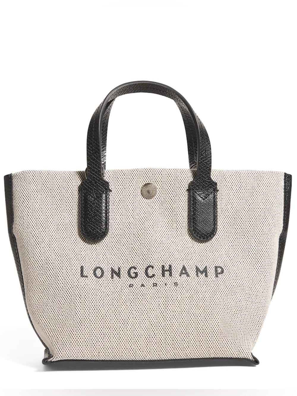 NWT - Longchamp Mini Canvas Essential Tote with Black Leather Trim
